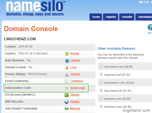域名从NameSilo转移到Cloudflare